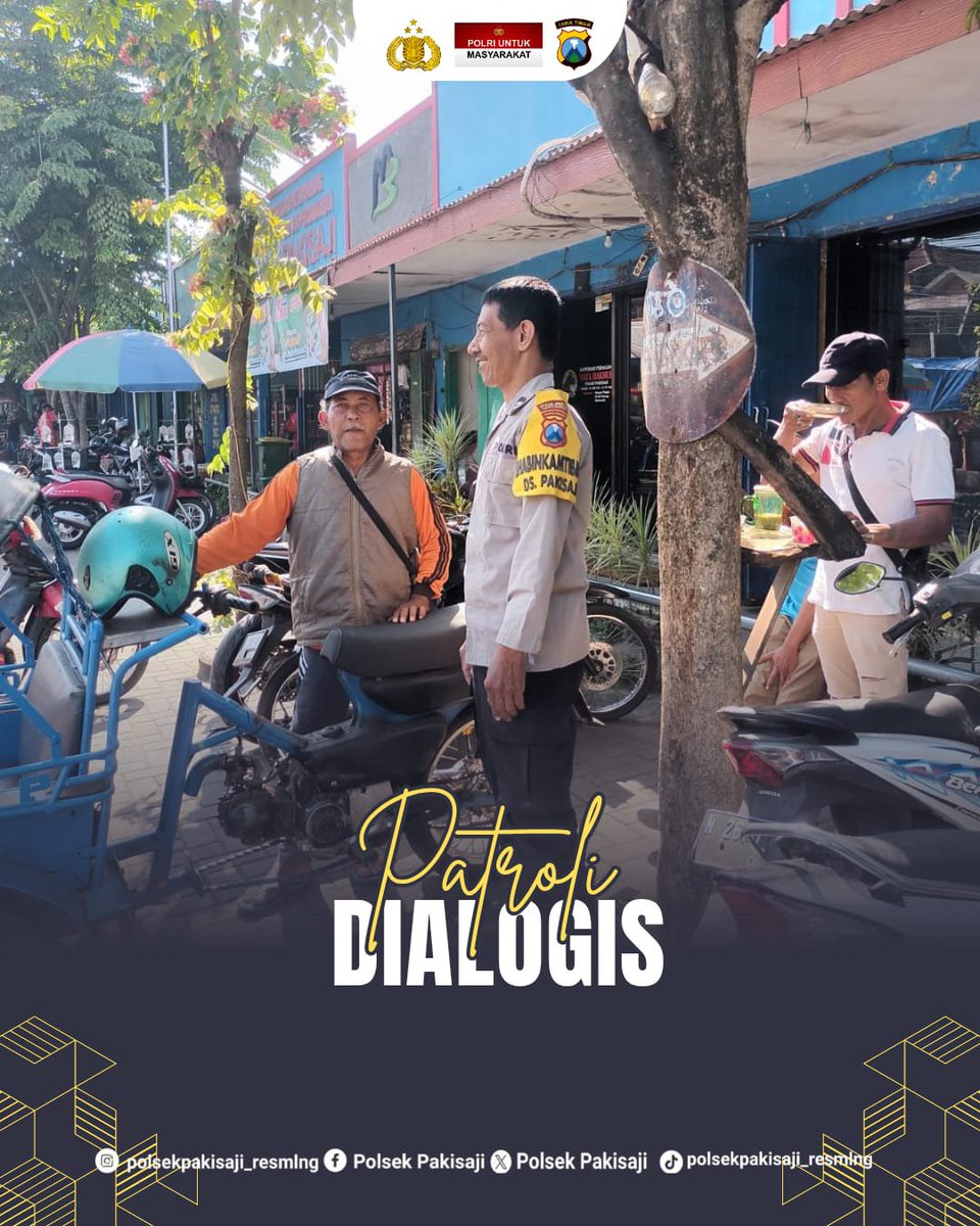 pakisaji47345's tweet photo. Anggota Polsek Pakisaji melaksanakan patroli siang dialogis dengan tukang becak di Pasar Pakisaji sampaikan himbauan kamtibmas.

#polri 
#poldajatim 
#polresmalang 
#polriuntukmasyarakat https://t.co/JXhU6I2Ppp