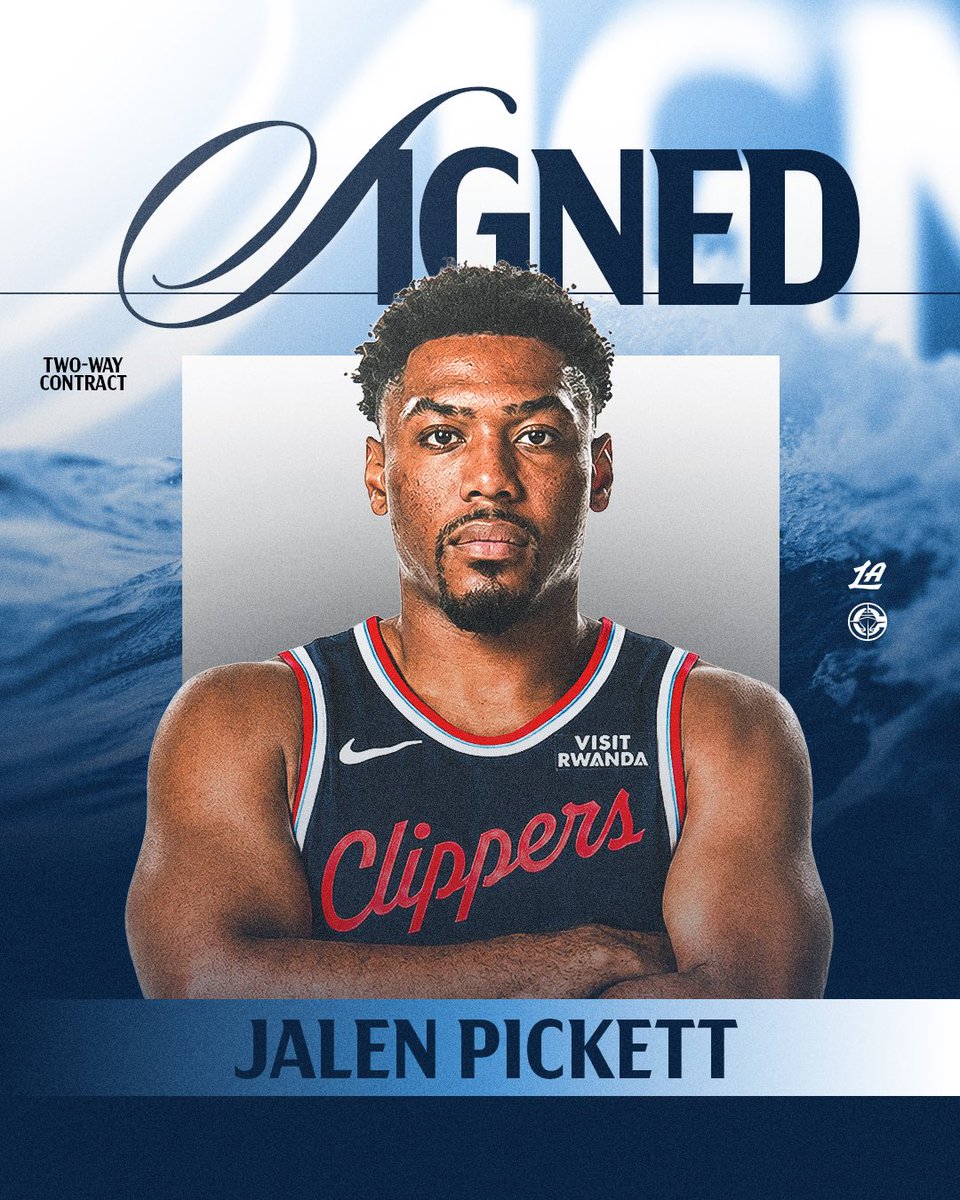 LAClippers's tweet photo. OFFICIAL: We’ve signed Jalen Pickett to a two-way contract 🖋️ https://t.co/PpU0QldIoa