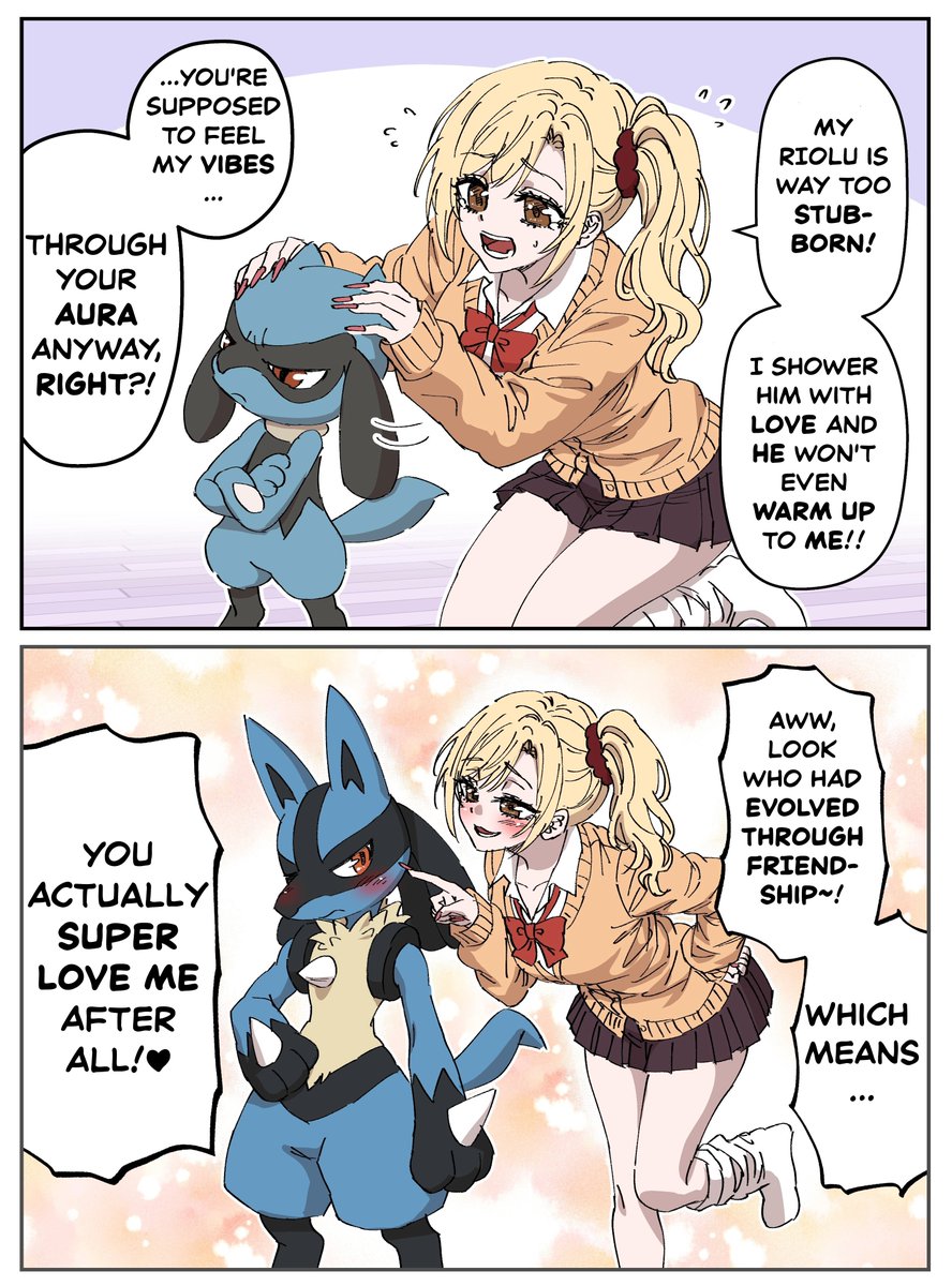 EspokunCity's tweet photo. Stubborn Riolu by @kou88450 

Please support the original artist's works!

#Pokemon #PokemonArt #PokemonTranslation #Lucario #Riolu #ポケモン
----
In anime, Riolu's Pokédex entries are: Riolu has the ability to see and understand emotions like happiness and anger in aura waves. https://t.co/qUDN3BpirU
