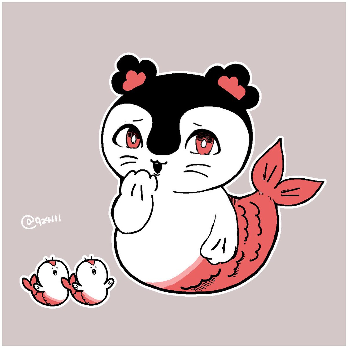 924Ill's tweet photo. フフ…せっかくなのでこの前描いた🧜‍♀️ちゃんもあげちゃうわよ〜 https://t.co/59z0po2VSj