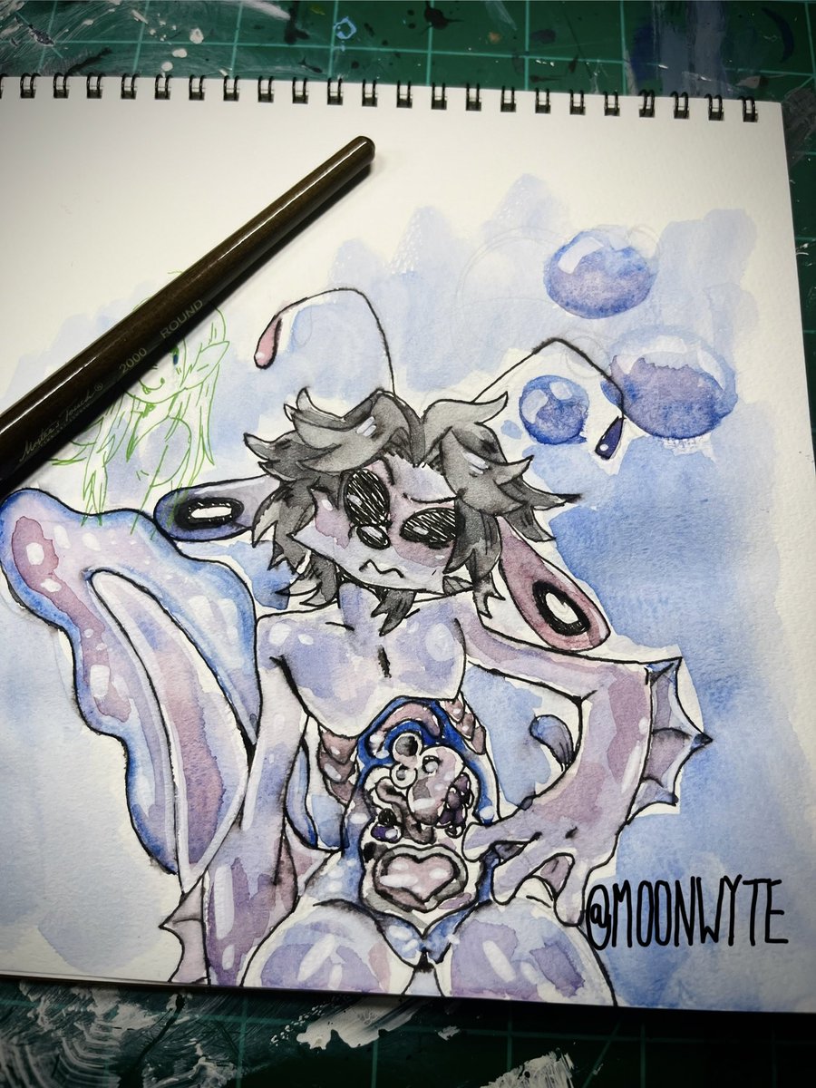 moonwyte's tweet photo. glorp (haven’t touched watercolor in ages) https://t.co/eOQgPDu4CL