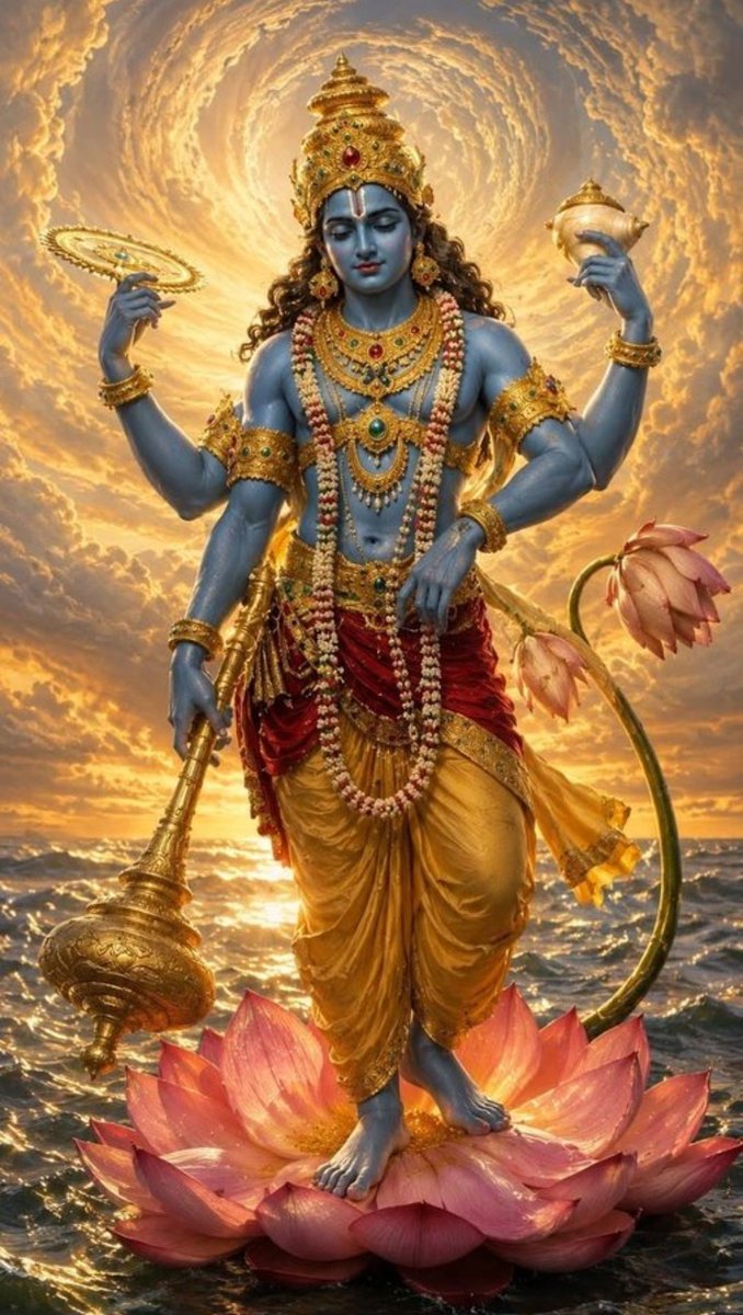 Chaitali__01's tweet photo. शांताकारं भुजगशयनं पद्मनाभं सुरेशं ।
विश्वाधारं गगनसदृशं मेघवर्णं शुभाङ्गम् ।
लक्ष्मीकान्तं कमलनयनं योगिभिर्ध्यानगम्यम् ।
वन्दे विष्णुं भवभयहरं सर्वलोकैकनाथम् ॥
ॐ नमो भगवते वासुदेवाय । 🌺🙏🚩 https://t.co/JDeKWu58rn