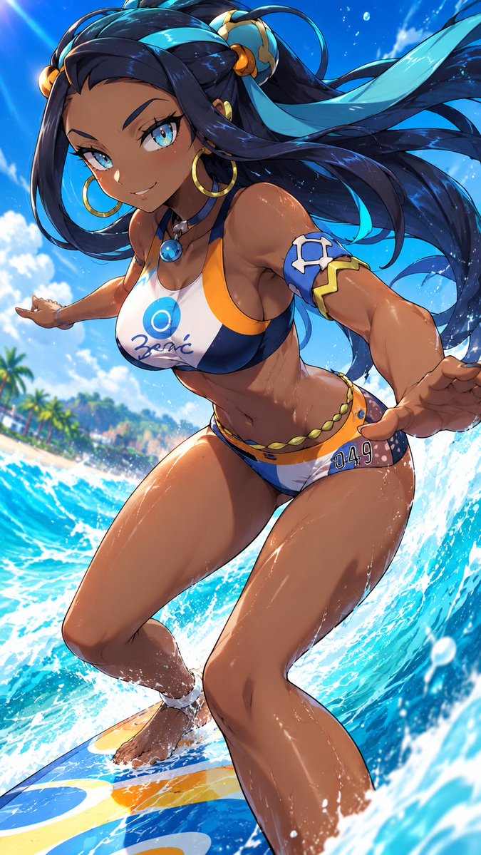 TokenBlack31's tweet photo. #Nessa #Pokemon #PokemonFanArt Nessa showing her surf skills https://t.co/ZzZERi9cFB