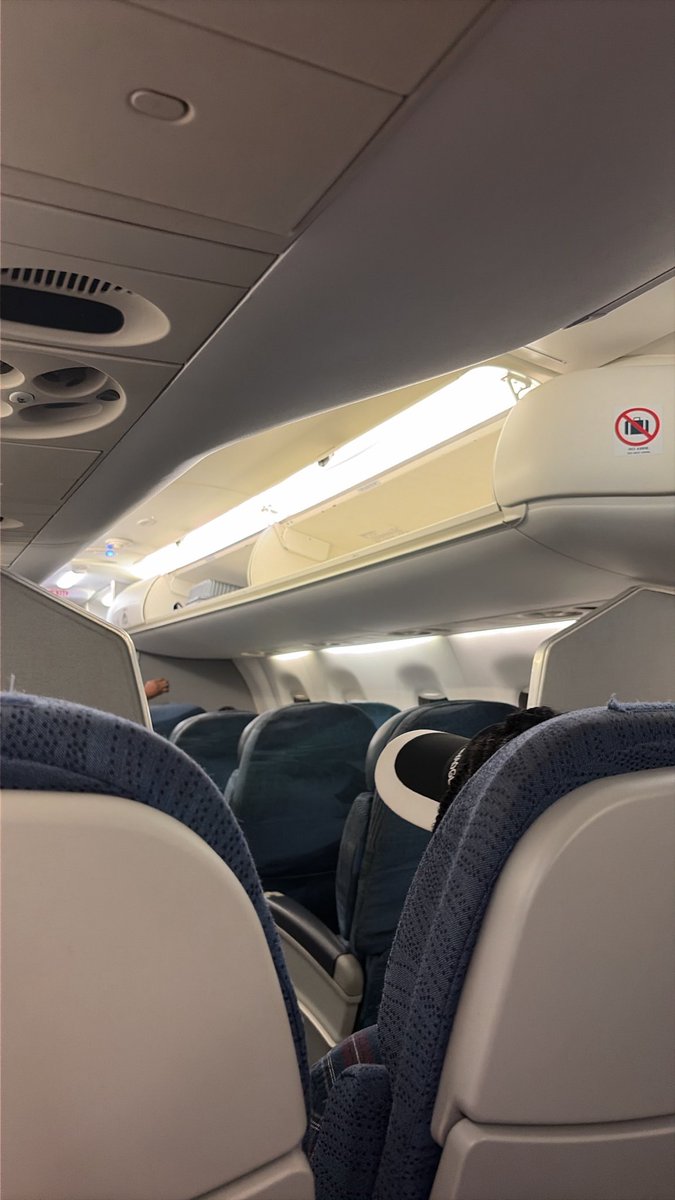rehlani's tweet photo. we just boarded. about to leave lagos to abuja. airpeace flight of 7:pm 12/08/2026 was moved to 7:55pm 10 days before the flight. on the 11/08/2026 it was moved to 9:30pm. on getting to the airport it was moved to 10:30pm they kept moving it till 3am. Airpeace needs to shut down https://t.co/4U1ok0Clqi