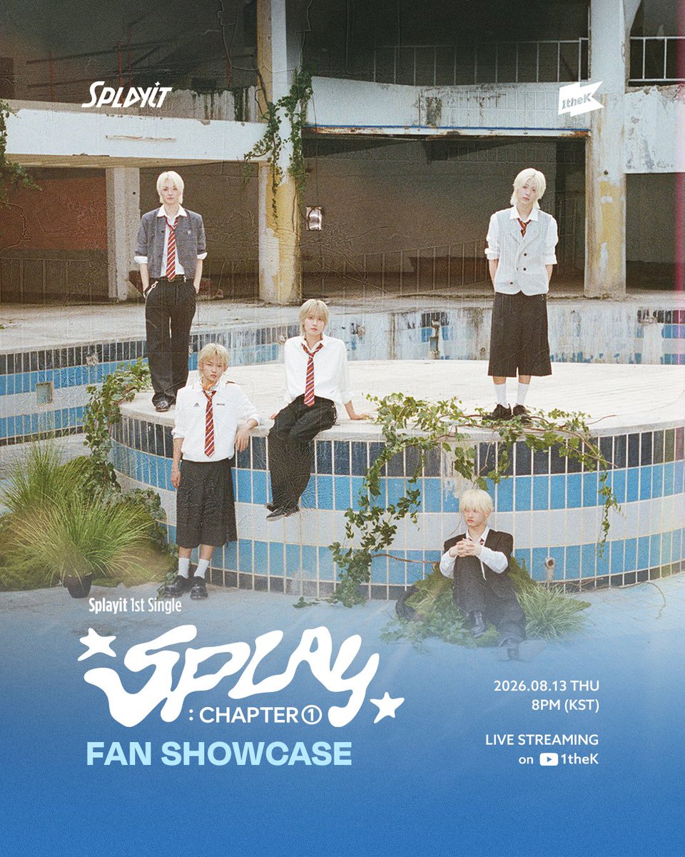 1theK's tweet photo. 💫 Splayit (에스플릿) 1st Single
【𝐒𝐏𝐋𝐀𝐘 : 𝐂𝐇𝐀𝐏𝐓𝐄𝐑 𝟎𝟏】 FAN SHOWCASE 💫

Watch Now ▶
https://t.co/kxYXu5nN0S

Splayit의 팬 쇼케이스 진행 중 🩵
원더케이 유튜브 채널에서 Splayit의 시작을 함께해주세요!

Splayit's FAN SHOWCASE is LIVE now 🩵
Join Splayit's first step on 1theK's YouTube channel!

#Splayit #에스플릿
#SPLAY_CHAPTER01
#막차
@Splayitofficial