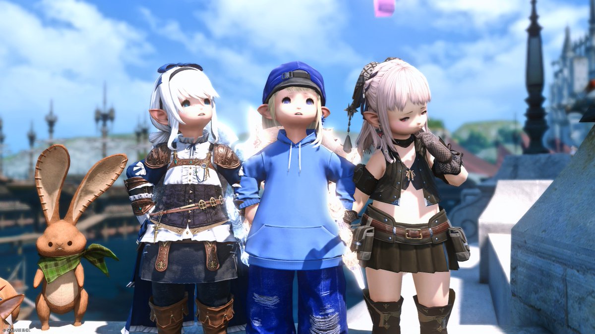 ElcidFF14's tweet photo. かわいく並んでても、グルポするとこう😂
＃FF14 https://t.co/EZgpxDSpOa