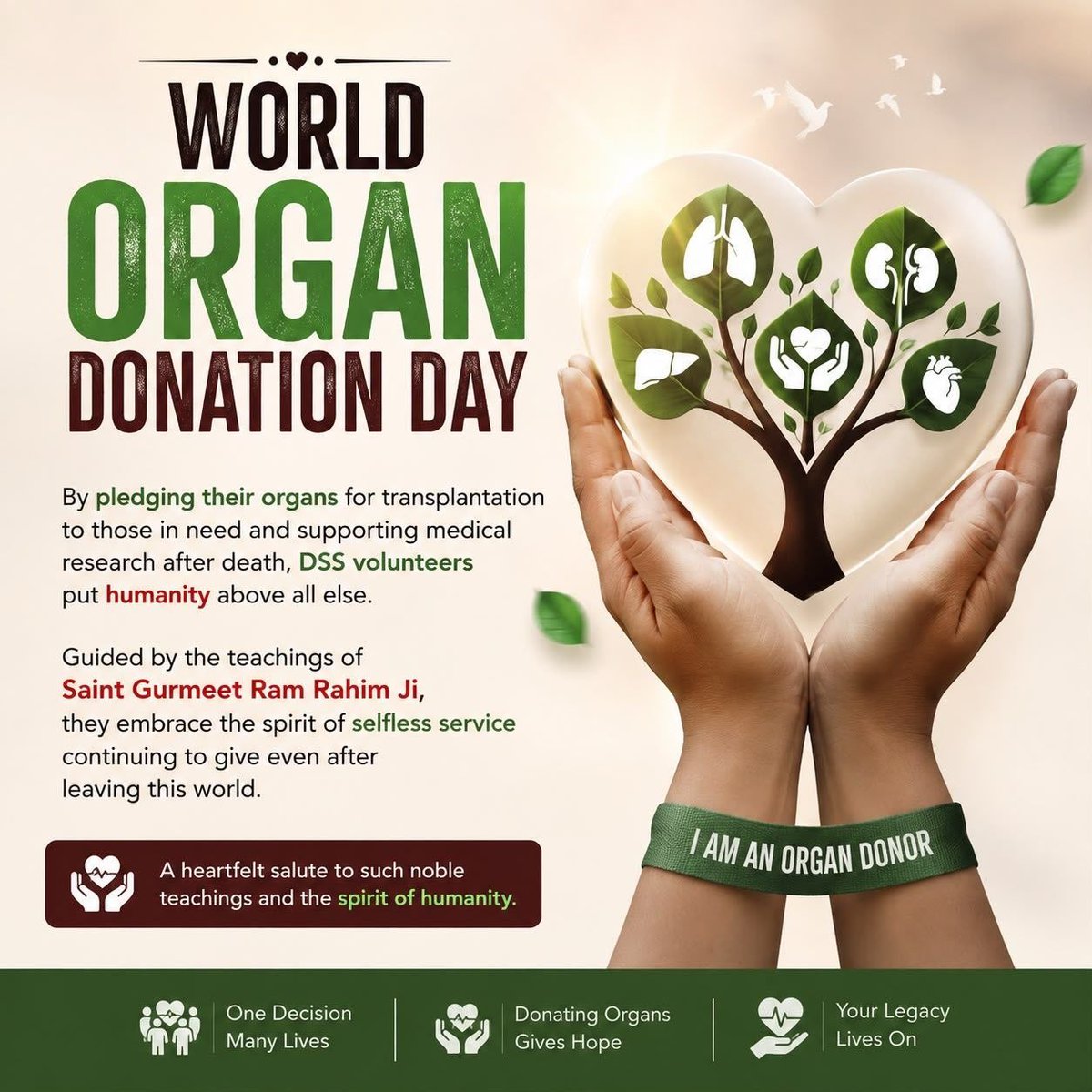 smita1690's tweet photo. Giving the gift of life is the highest form of service. Guided by the inspirational message of Saint Gurmeet Ram Rahim Ji, I have personally taken the pledge for both living and post-demise organ donation. #WorldOrganDonationDay

#WorldOrganDonationDay2026 https://t.co/FbB6mpE8JT