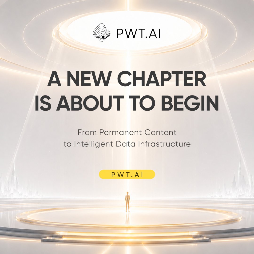 PWT_AI's tweet photo. A new chapter for PWT is about to begin.

PWT AI is building the infrastructure where permanent content, intelligent storage, and reusable data come together.

Designed for a future in which information does more than persist — it becomes part of the foundation for machine intelligence.

Coming soon.