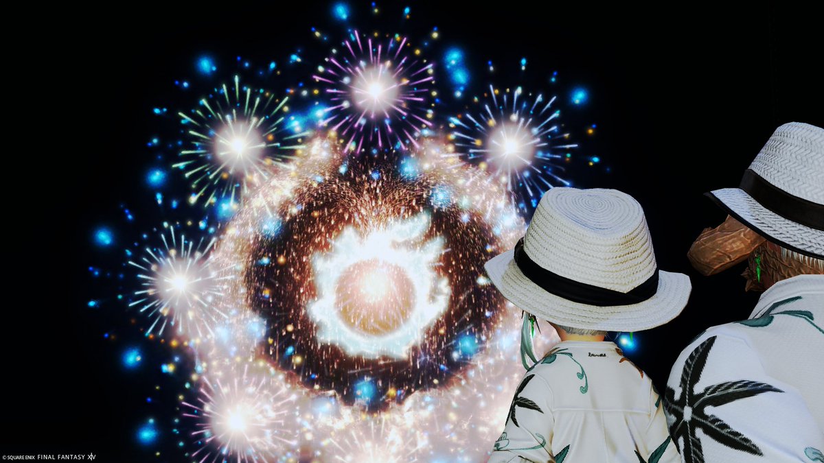 rudonff14's tweet photo. 曇り空でしたが無事に撮れてよかった
エオルゼアの花火も綺麗🎆 https://t.co/wtSoYCK9xq