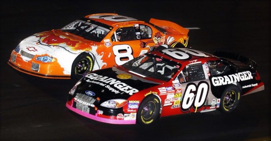 LegendsNascar's tweet photo. Dale Earnhardt Jr and Greg Biffle battling for the lead at Richmond in 2002. https://t.co/7kkD42W30N