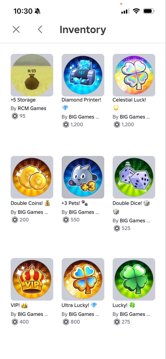 Poeyuo's tweet photo. All of these game passes to waste https://t.co/O84bzgIfTA
