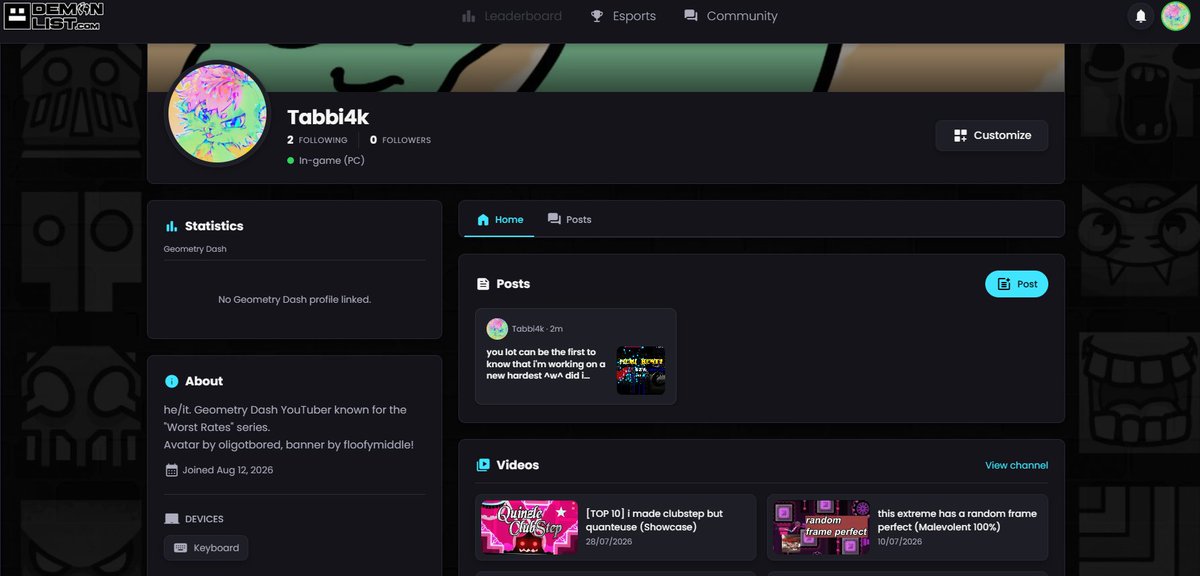 Tabbi4k's tweet photo. ofc the name Tabbi got sniped siiigh..
made an account on here, it seems chill so why the hell not :P https://t.co/z8t2Kez57V