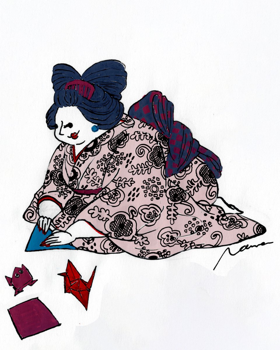 pochagirl2106's tweet photo. The Pochapocha Girls in the Edo period 😆
Many Japanese kids know how to fold origami cranes and frogs! 🐦🐸
#国際お題鑑賞会 ##BodyPositiveArt #PochapochaGirls https://t.co/ipZjeaCaxC