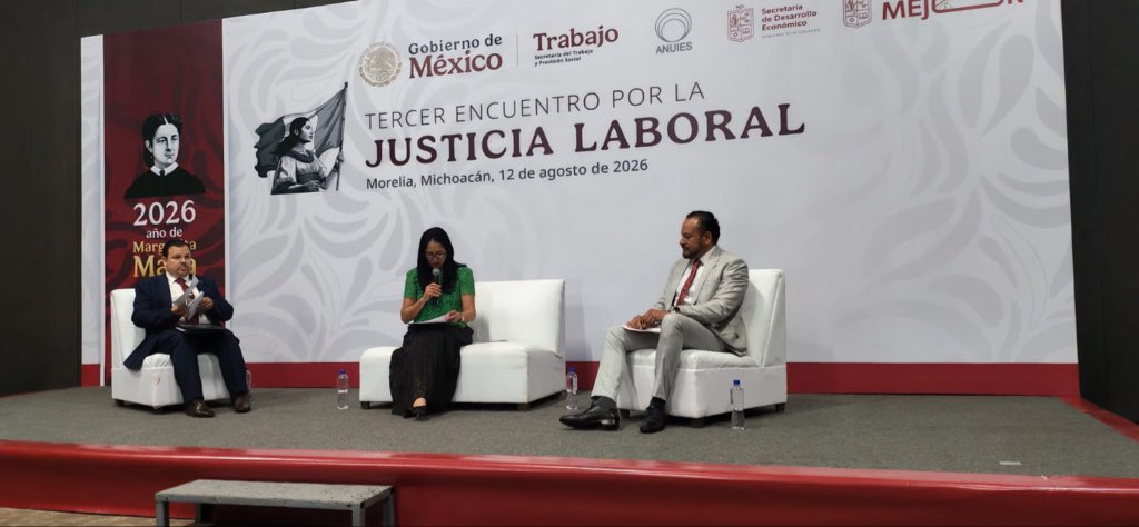 PJEdomex's tweet photo. En representación del Magistrado Héctor Macedo García, Presidente del Tribunal Superior de Justicia, el Juez Jorge Arturo Rodríguez Hernández, asistió al Tercer Encuentro por la Justicia Laboral organizado por la Secretaría del Trabajo y Previsión Social (STPS), en coordinación con la Asociación Nacional de Universidades e Instituciones de Educación Superior (ANUIES) y el Gobierno del Estado de Michoacán.

Este espacio de diálogo y análisis reunió a representantes de los sectores público, privado, sindical y académico, quienes compartieron experiencias y reflexionaron sobre los retos y oportunidades del Sistema de Justicia Laboral en el país.

#JusticiaCercana