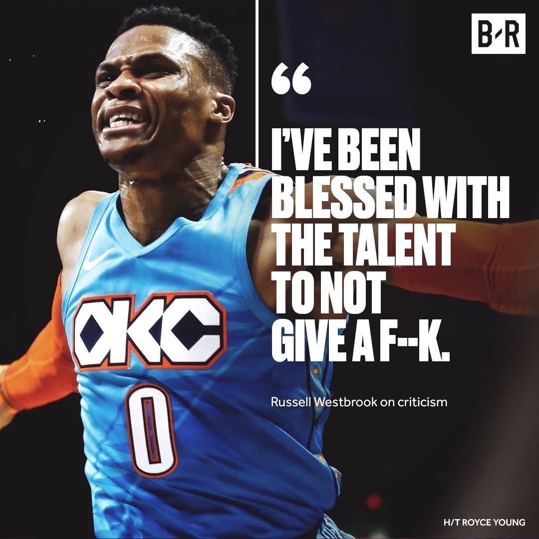 RussFcb's tweet photo. Some of Russell Westbrook's funniest quotes. He was 1 of 1 https://t.co/1sdUZtTKDS