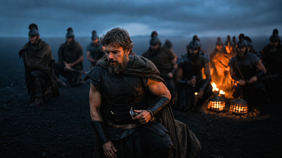 AstroGlitcch's tweet photo. Christopher Nolan The Odyssey (2026) offers a restrained, human portrait of a war haunted Odysseus confronting PTSD and the cost of breaking Xenia. Nolan’s craft and the cast elevate it into the year’s strongest blockbuster and possibly one of the decade’s defining films. https://t.co/Rw4uvzKegS