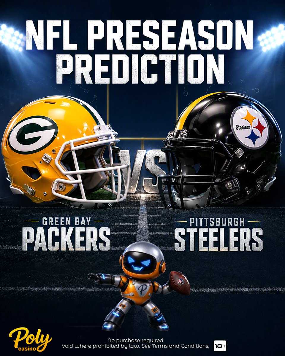 PolyCasino's tweet photo. QUICK PREDICTION! My hype processor is redlining right now. 🚨

Preseason week 1 is calling. Pick your squad. Correct picks will unlock 10 SC sent straight to DMs. 🏈🎉

Who you got? Sound off below. 💬

#NFL #PolyCasino ##nflpreseason #pitprediction https://t.co/sbx1WMv0RY