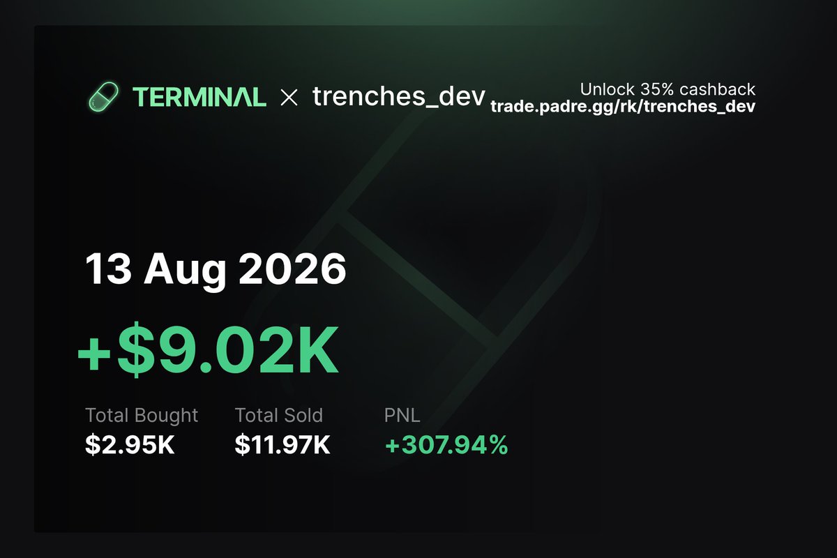 trenches_devv's tweet photo. Unlock 35% cash back when you trade memecoins with me. Use my link below 👇 
https://t.co/yAzIx9EKci… https://t.co/NEw4Ffw5oL