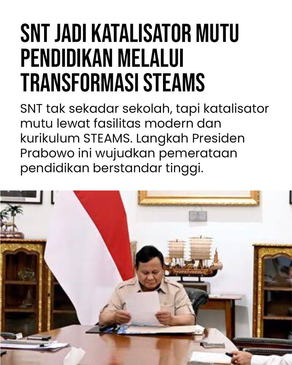 MailIsmail0e's tweet photo. SNT tak sekedar sekolah, tapi katalisator mutu lewat fasilitasi modern dan kurikulum STEAMS
#SekolahNasionalTerintegrasi
Mencetak Generasi Unggul https://t.co/do7ILsFjha