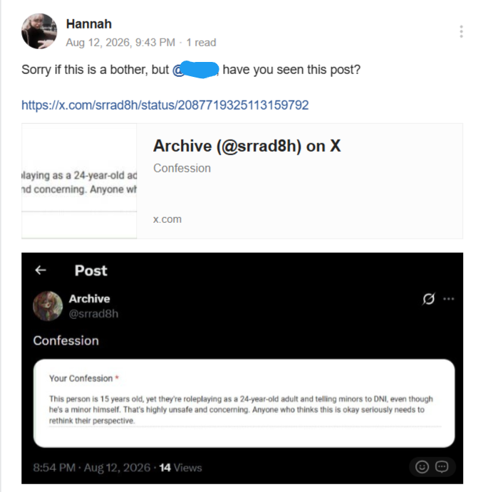SheNephalemAnna's tweet photo. @G3TJ7NXD Yeah. I asked him if he saw the post and he responded to me. It's stupid to talk shit about someone who doesn't even post anymore. https://t.co/sB33VFkbog