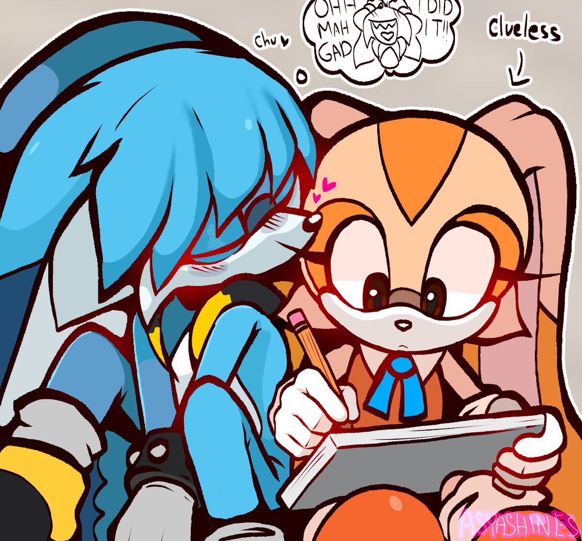AsyaShines's tweet photo. "Mwa! You're too good for that loser two tails." - Kit probably 
#kitream #creamtherabbit #kitsunamithefennec #sonicthehedgehog https://t.co/ZDMAMMMuTl