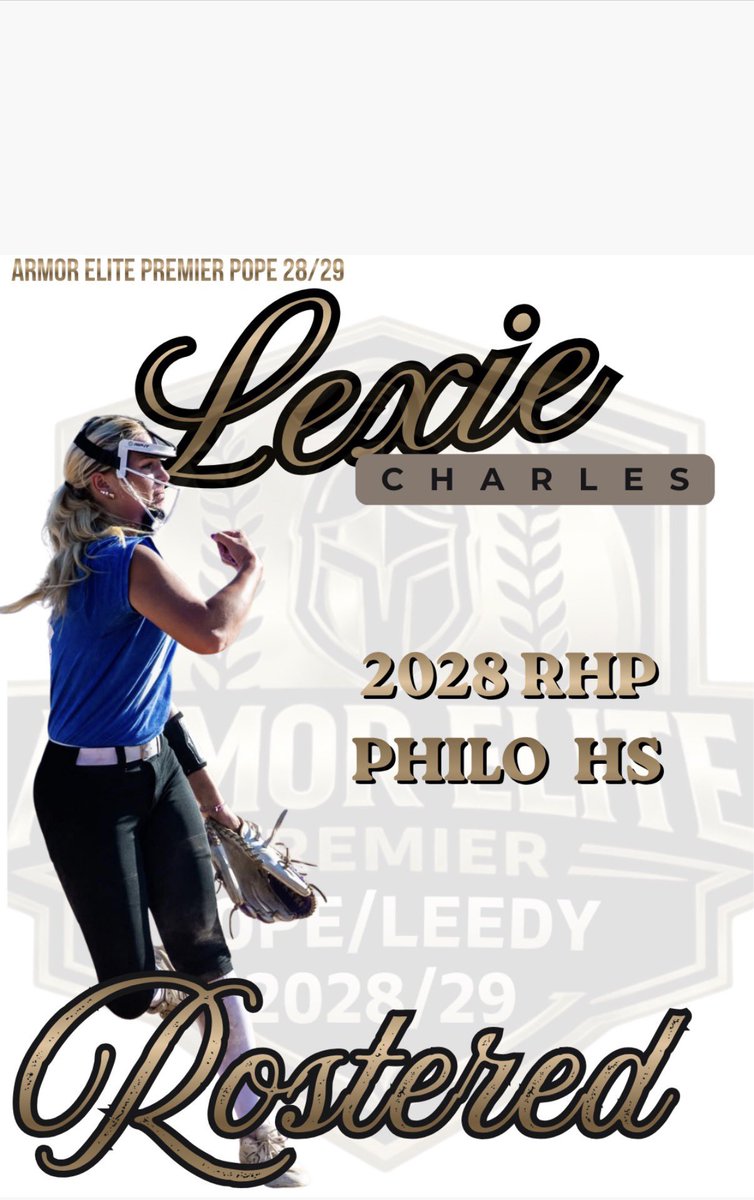 LexieCharles13's tweet photo. Beyond excited to join @AEPremierPope16 this season! Looking forward to learning from great coaches,
competing against elite players, and growing with my new teammates this fall! Armor up!!

@SBRRetweets @DiamondAddicts @JakeFurr11 @ExtraInningSB 
@Paige_McMenemy @BGSBucsSoftball @Coach_MGardner @IndyaSmith55 @greg_mcquillin @OhioBobcatSB @KentStSoftball  @jexxv10 @CoachMaddyW  @MiamiOH_SB 
@YSUSoftball @EPond_18 @mandygardner24 @livforshey @OhioStateSB @leedy_lane @AshlandUSball @ZipsSB @nix131313  @MuskingumUnivSB 
@PhiloAD 
@Sports_Recruits 
Lead Boldly. Play Fearlessly. Be Elite.
#ArmorUp #BeElite #ArmorEliteFP