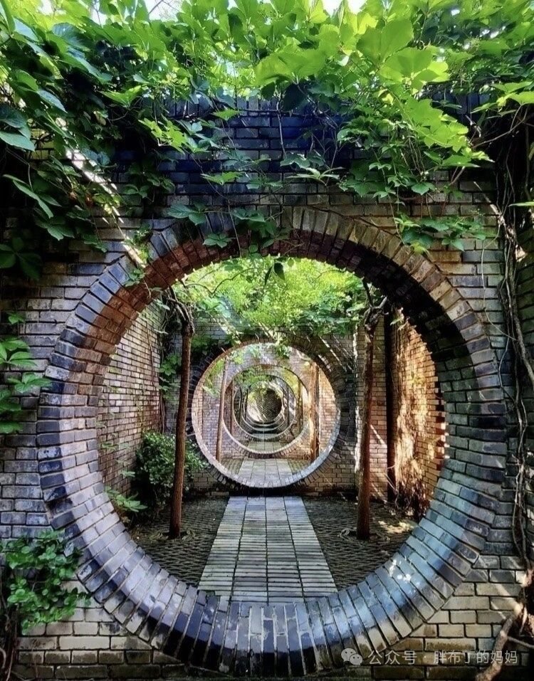 xyngling2's tweet photo. 北京红砖美术馆
月洞门隧道是美术馆最出圈的打卡点之一，青砖和绿植打造出了层层递进的纵深感，当阳光洒下的时候更有意境，也特别有氛围感，很适合拍光影大片。 https://t.co/5dHwolgPHy