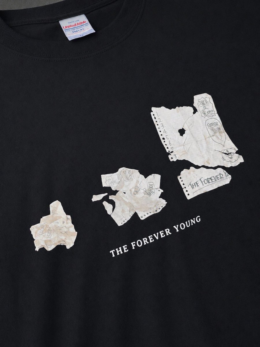 新品FOREVER YOUNG ブラックリード NEW！】 SET LIST Tee size : S〜XXL 8/15八王子RIPSより発売開始