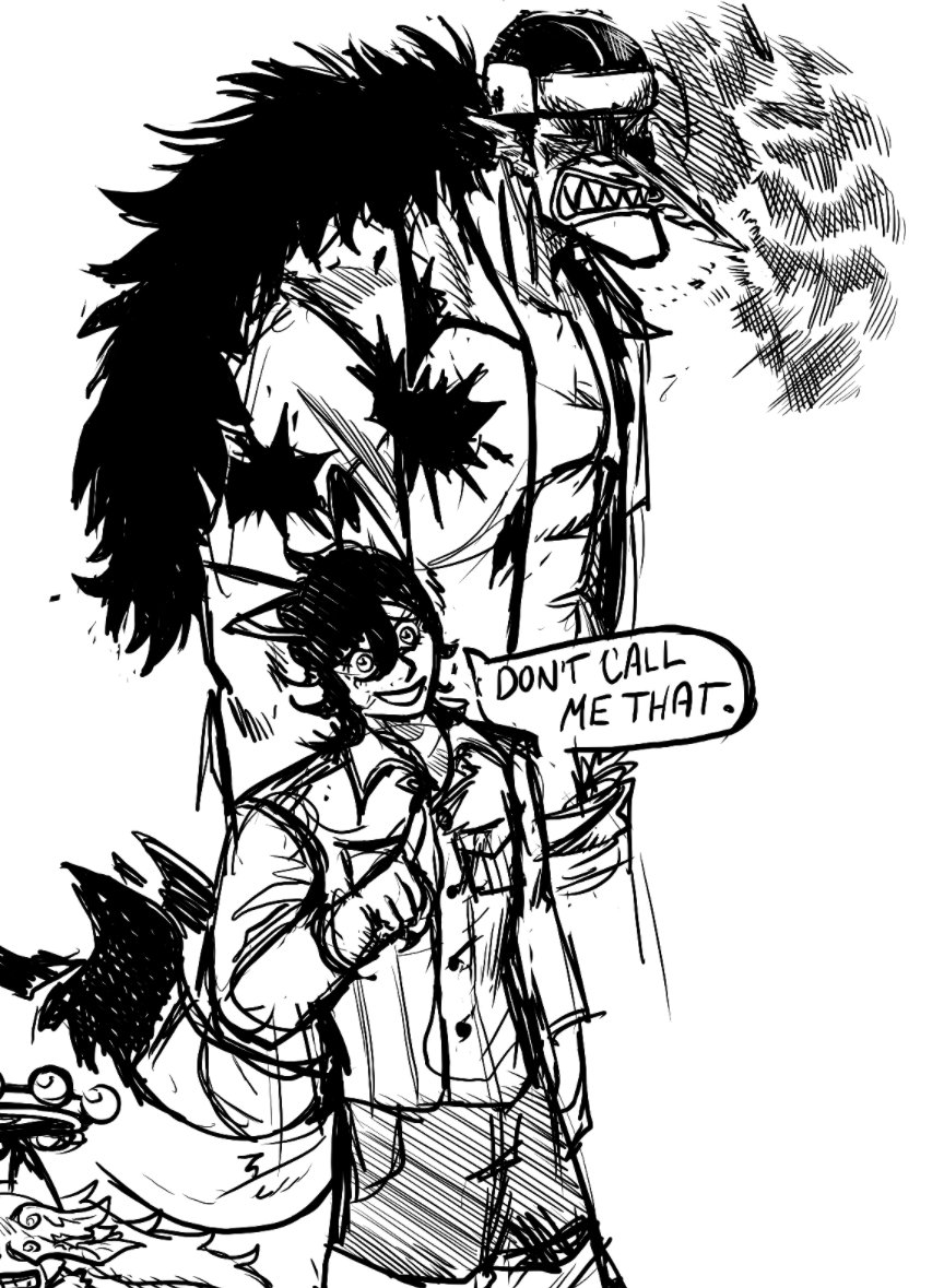 Sassily_Sleepy's tweet photo. An au where Vinku is born female but is Trans!!
Someone misgendered him and Arlong didn't take kindly to it. 🦈
I like to imagine it's not that far fetched for fishmen to understand Trans people better in comparison to humans.
#Onepiece #Arlong #SelfinsertxCanon #Selfinsert https://t.co/Rqs0YC5QIS