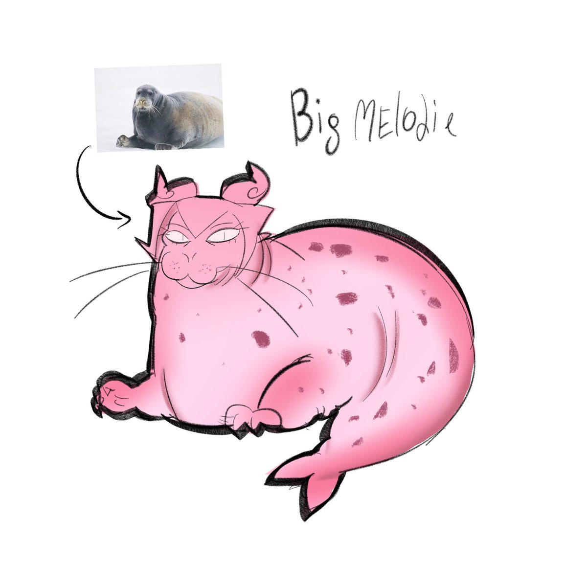 Kalisansus's tweet photo. Melodie fatty seal🦭🦭🦭🐟🐟🐟 #brawlfanart #Brawl_Stars #Melodie #art #fanartㅤㅤㅤㅤ https://t.co/BTLEpptIx3