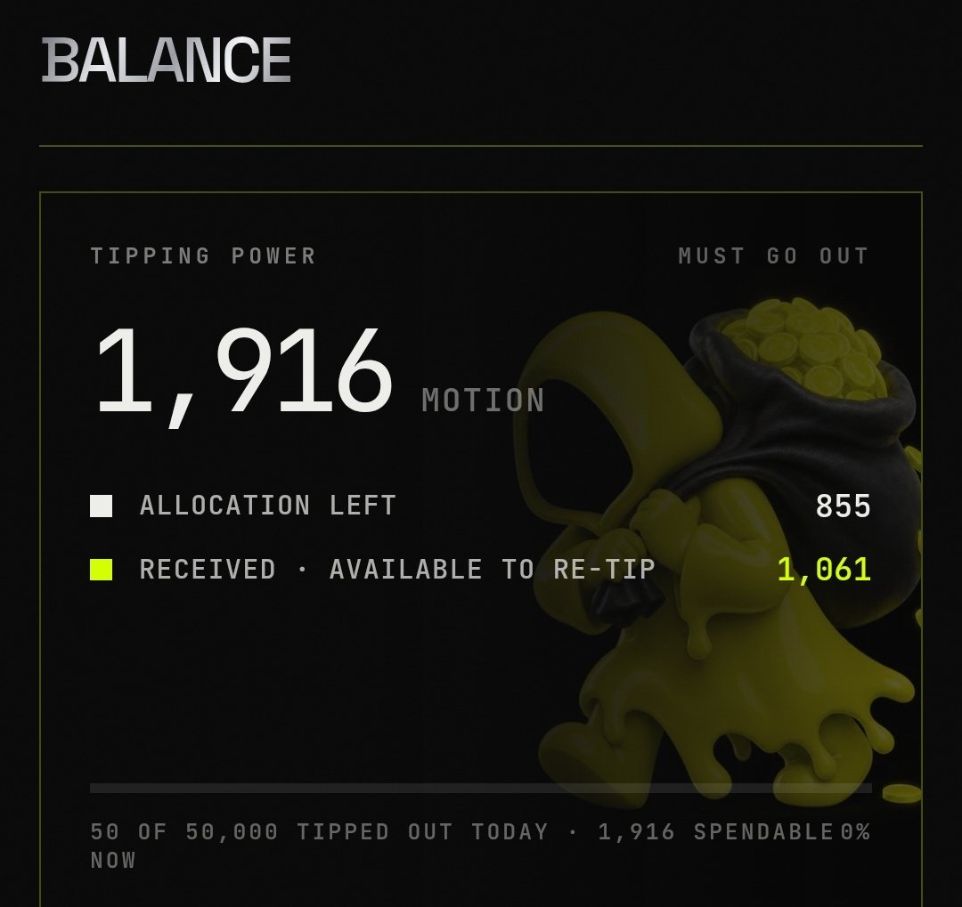 chmpln's tweet photo. 🔥I have already distributed a portion of the $motion allocation; now it’s your turn to get $motion from @motiontip. Leave a comment on my post with "@tipmontion 100 - 1000," and I will send a reward in return—let's do it!💯🎁🚀 Don't forget to leave a like and follow https://t.co/PVEJCJagH9