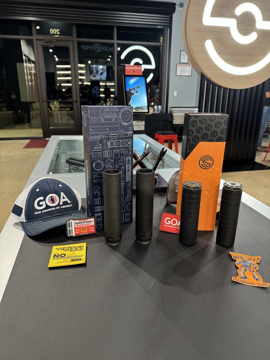 GunOwners's tweet photo. Thank you to GOA's co-plaintiffs @SilencerCo and B&amp;T USA for providing suppressors to be transferred tonight:

SilencerCo Scythe Ti BLK
B&amp;T Print-XH RBS 556

@SilencerShop will price the suppressors at $17.76 and $19.34 🇺🇸 https://t.co/byX1dehgGe