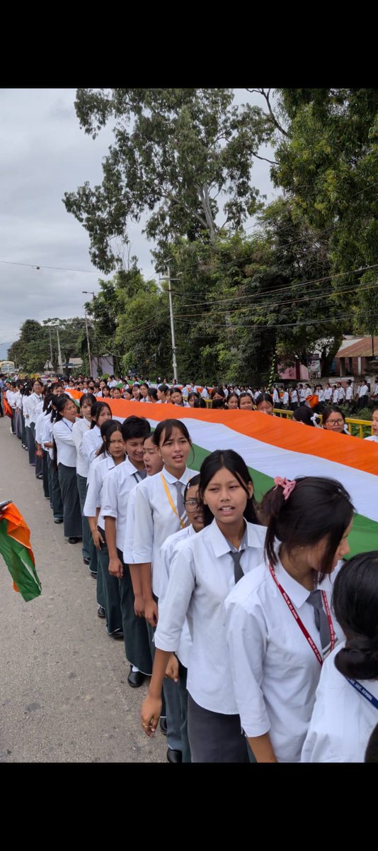 editorvskbharat's tweet photo. Tiranga Yatra - Thoubal, Manipur
Akhil Bharatiya Vidyarthi Parishad (ABVP) Thoubal Unit organised a Tiranga Yatra across Thoubal city on the occasion of Independence Day, with hundreds of students and youths participating in the programme.