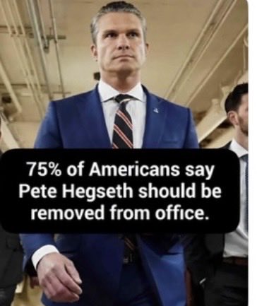 Suzierizzo1's tweet photo. Who agrees that Pete Hegseth should be removed immediately especially after what he’s doing to the sailors on the USS Abraham Lincoln? https://t.co/DJoMCcUJ1o