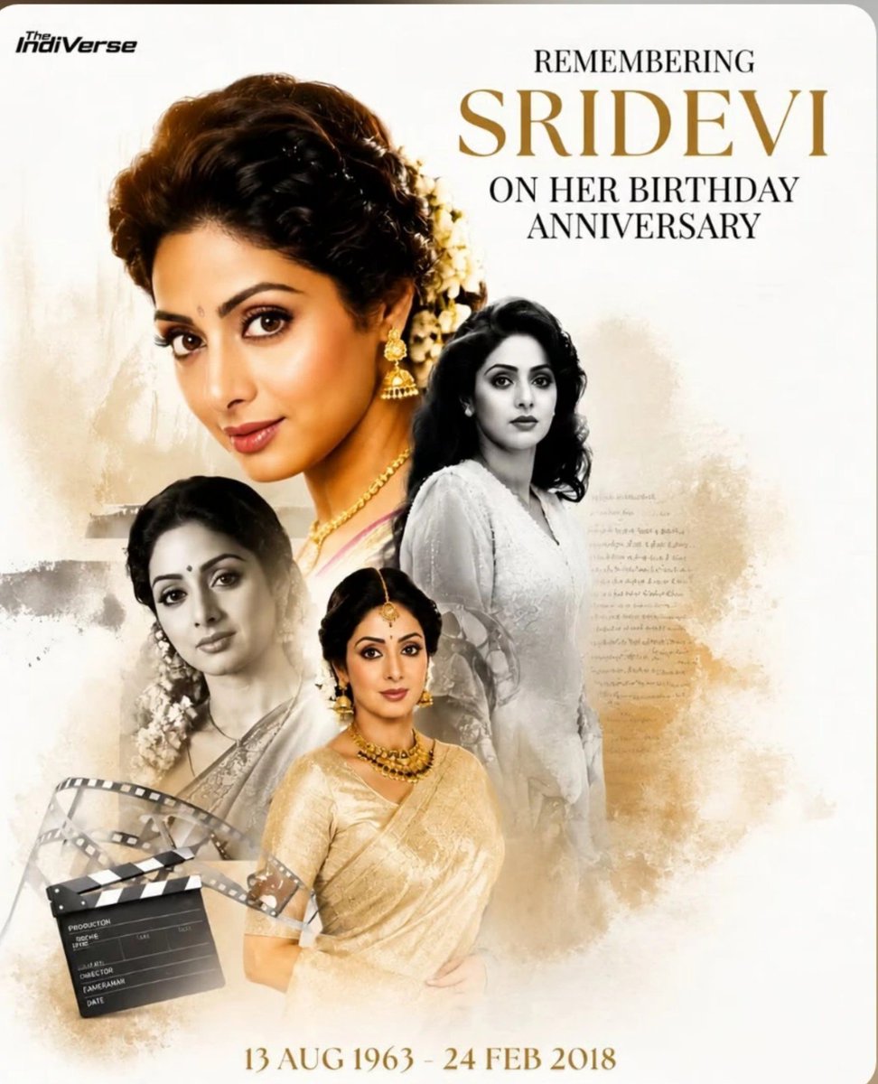 Karnataka0007's tweet photo. Remembering our timeless Athiloka Sundari, Sridevi, on her birth anniversary. 🤍🕊️
Forever cherished, forever missed, forever iconic. ✨

#Sridevi https://t.co/h7zh7Kk3bE