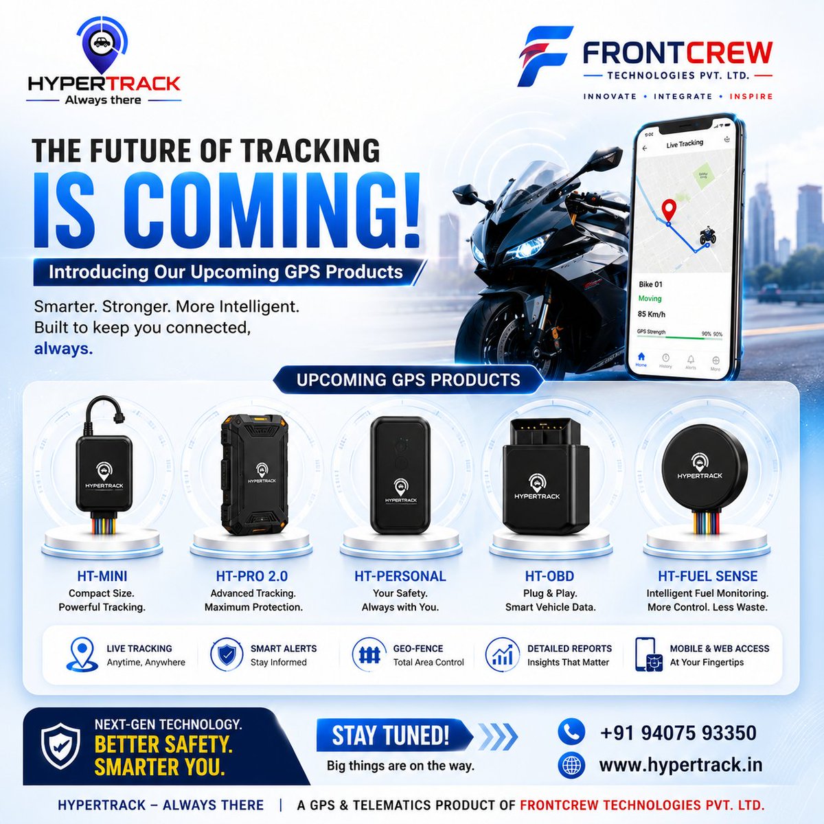 FrontcrewT's tweet photo. 🚀 The Future of GPS Tracking Is Almost Here!

HyperTrack is preparing new GPS &amp; Telematics solutions designed for smarter tracking, enhanced security and better asset visibility.

👀 Coming Soon — Stay Tuned!

🌐 https://t.co/r602rfYGZL

#HyperTrack #GPSTracking #Telematics #GPS https://t.co/cmFdz7tkiw