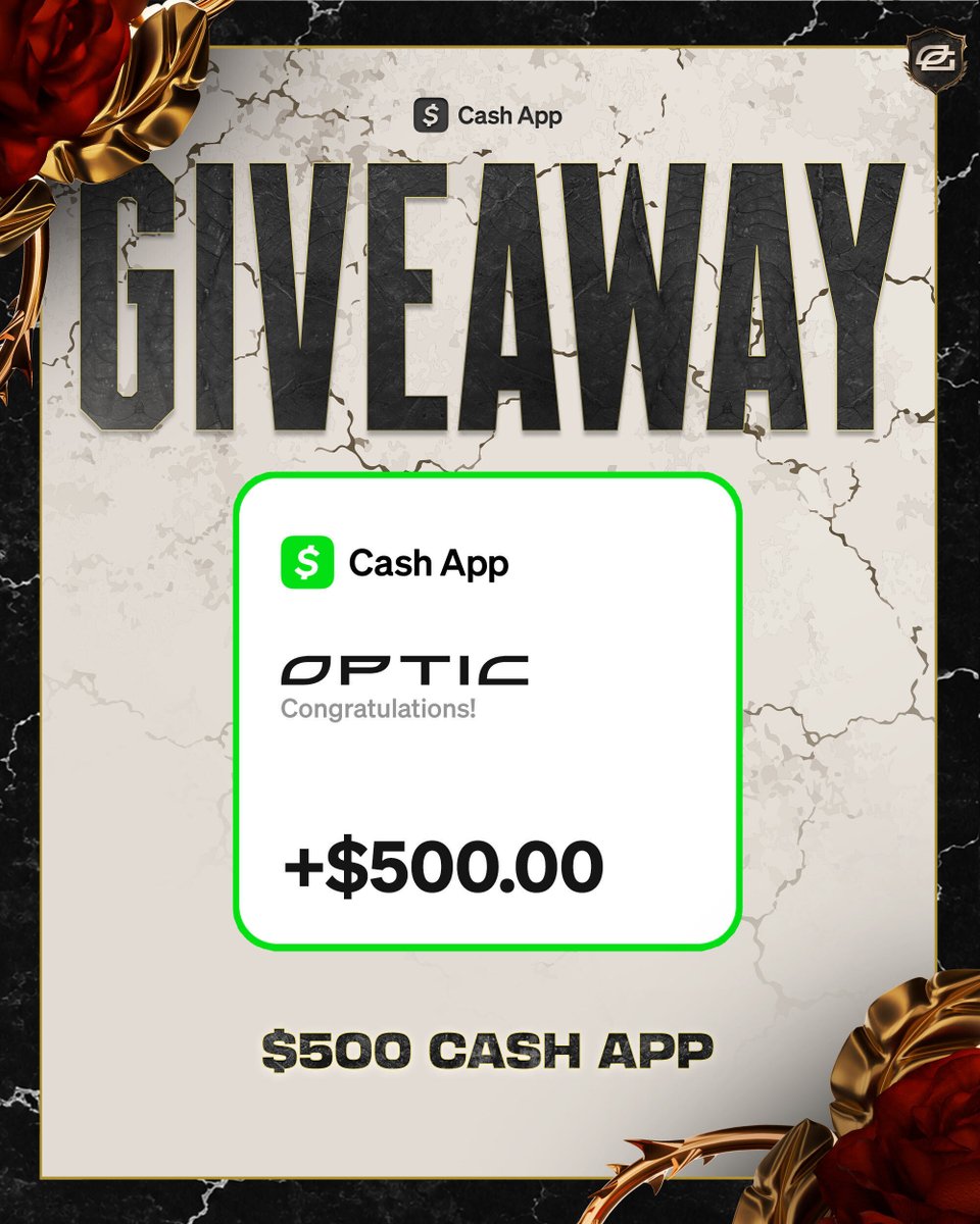 OpTic's tweet photo. Day 9 of #OpTicForever Giveaways, and @CashApp has you covered 💰

$500 GIVEAWAY

Like, Retweet, and Tag 2 Friends to enter the ninth day of giveaways! #CashAppPartner https://t.co/c4OlKb5iph