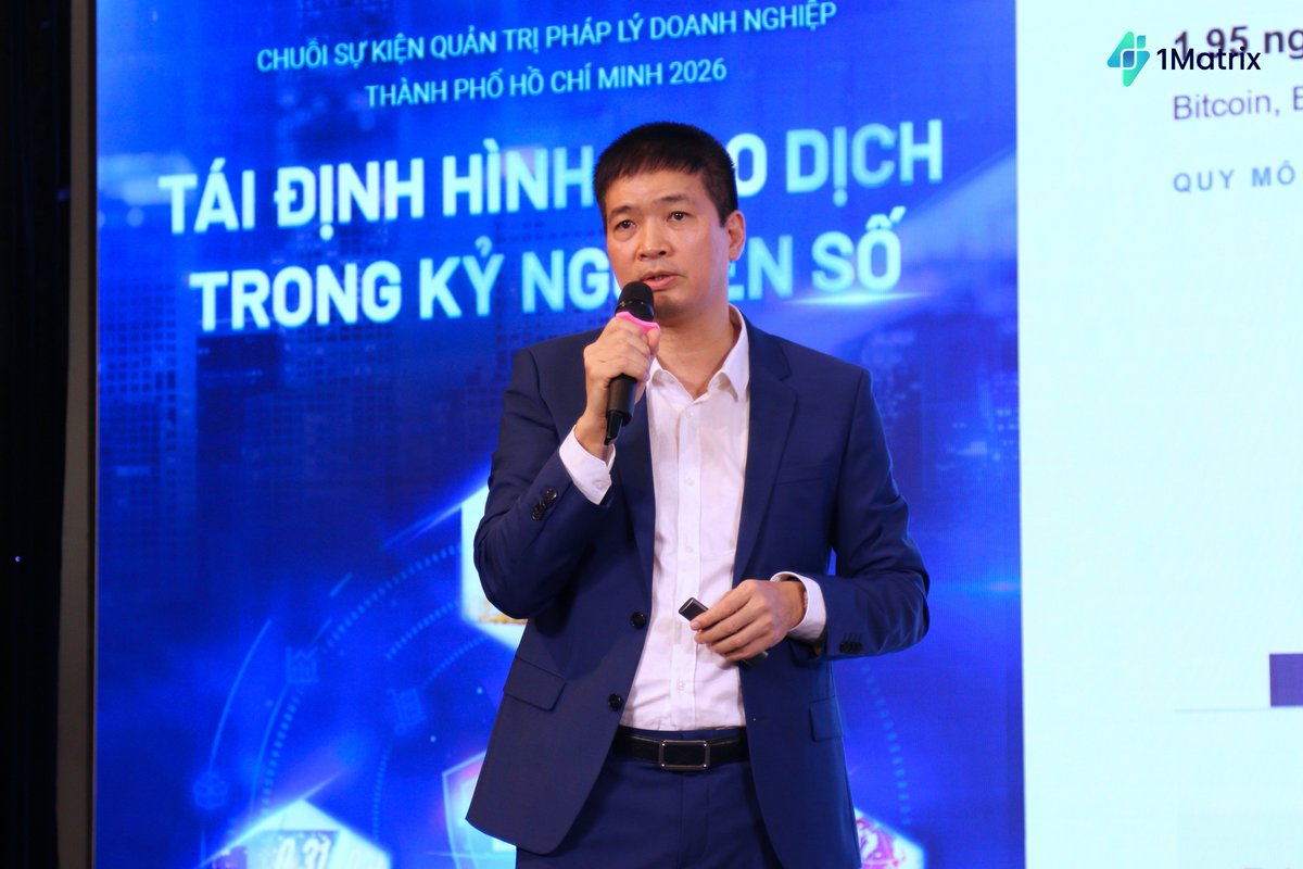 vmatrixvietnam's tweet photo. Mr. Phan Duc Trung, Chairman @VietnamVBA & 1Matrix at the conference “Digital transformation in financial transactions - Facilitating capital flows or complicating disputes?”, held on August 12, 2026, in Ho Chi Minh City. #VIAC #ITPC #VAFI https://t.co/U1q1SCns8d
