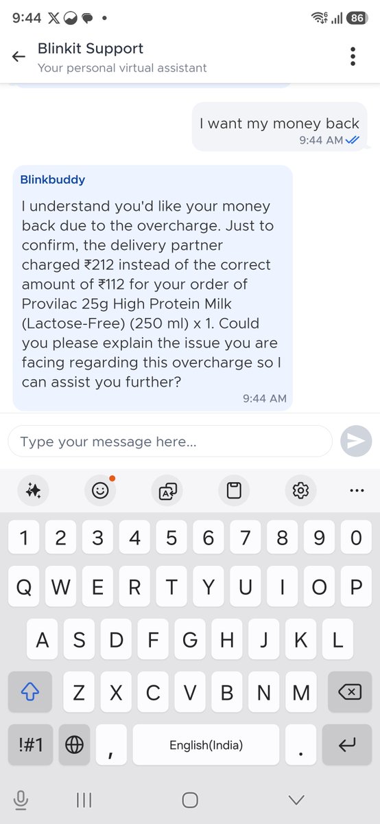 sandy_isag's tweet photo. @letsblinkit you are a company with no responsibility to consumer now who will pay it back https://t.co/inoysxl3Ei