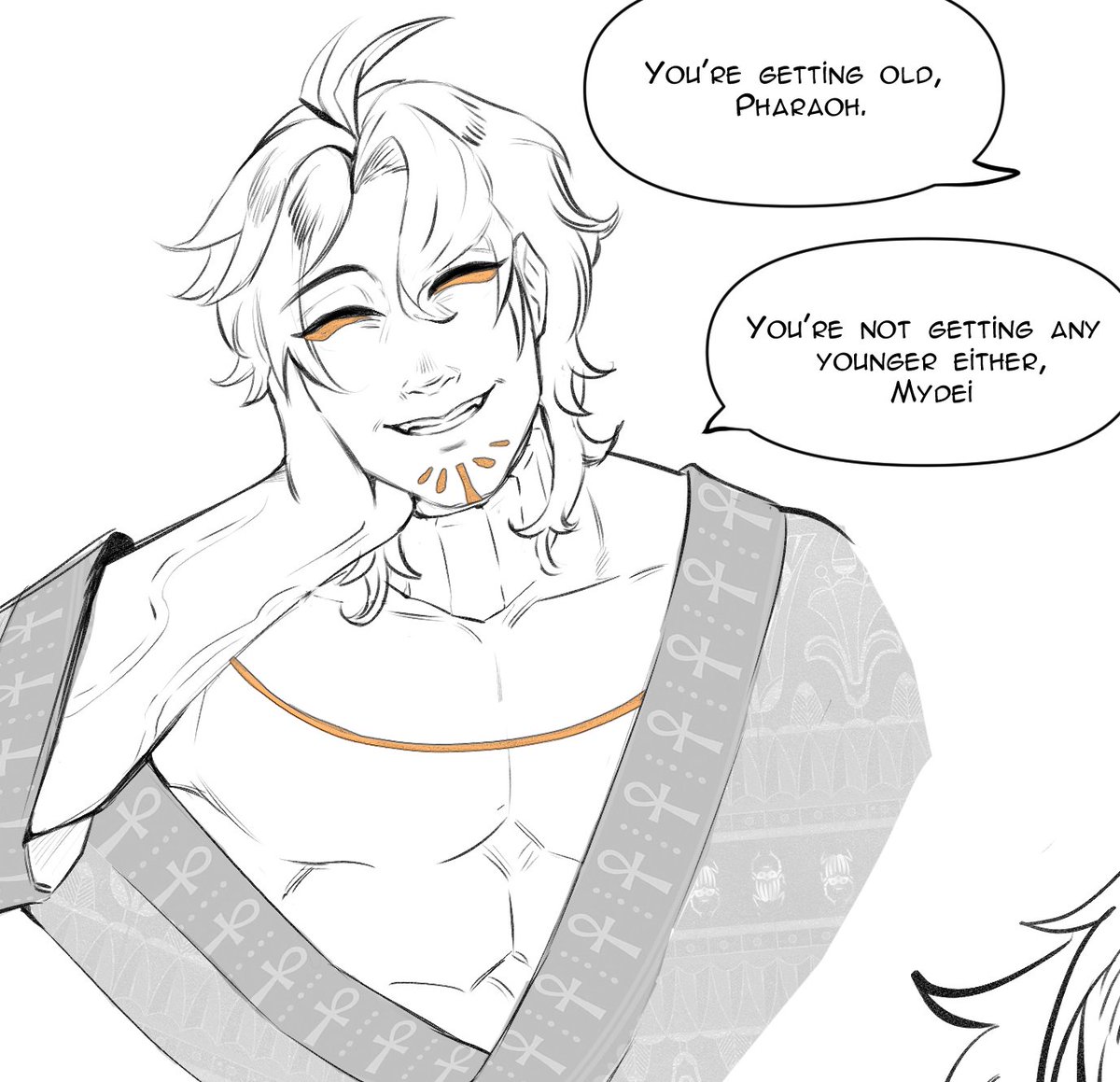 monuru_'s tweet photo. WIP: Egyptian AU Concepts! working on colors now
#hsr #Mydei #Phainon #phaidei https://t.co/NwFNIrkaHw