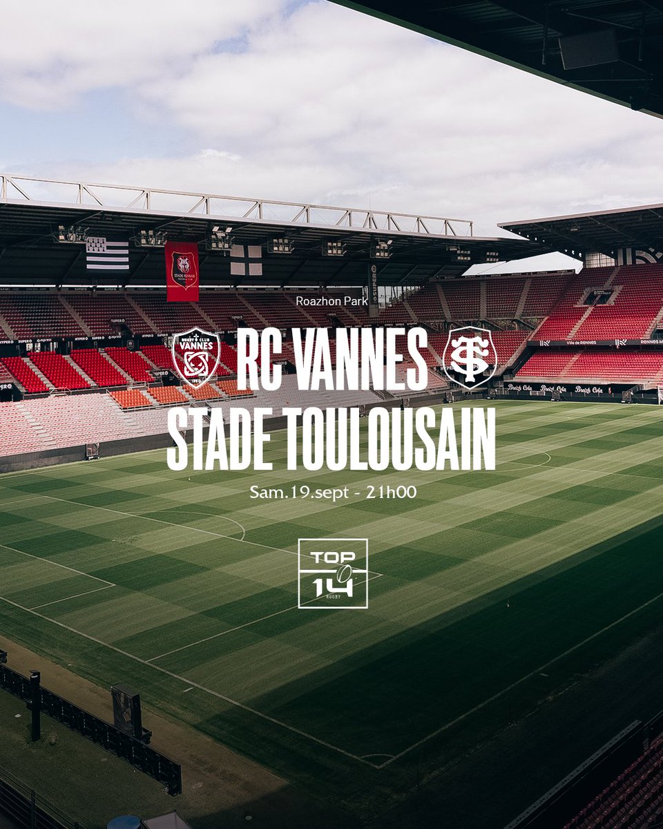staderennais's tweet photo. L'Ovalie et le RCV reviennent au Roazhon Park ⚫️⚪️

Après le @FCGrugby l'année passée, le @RugbyClubVannes recevra le @StadeToulousain dans la capitale bretonne en septembre.

Affiche de prestige face au mastodonte du rugby hexagonal. 𝗗𝗲́𝗳𝗲𝗻𝗱𝗿𝗲 𝗹'𝗵𝗲𝗿𝗺𝗶𝗻𝗲 ✊ https://t.co/avHEa4Nk4o