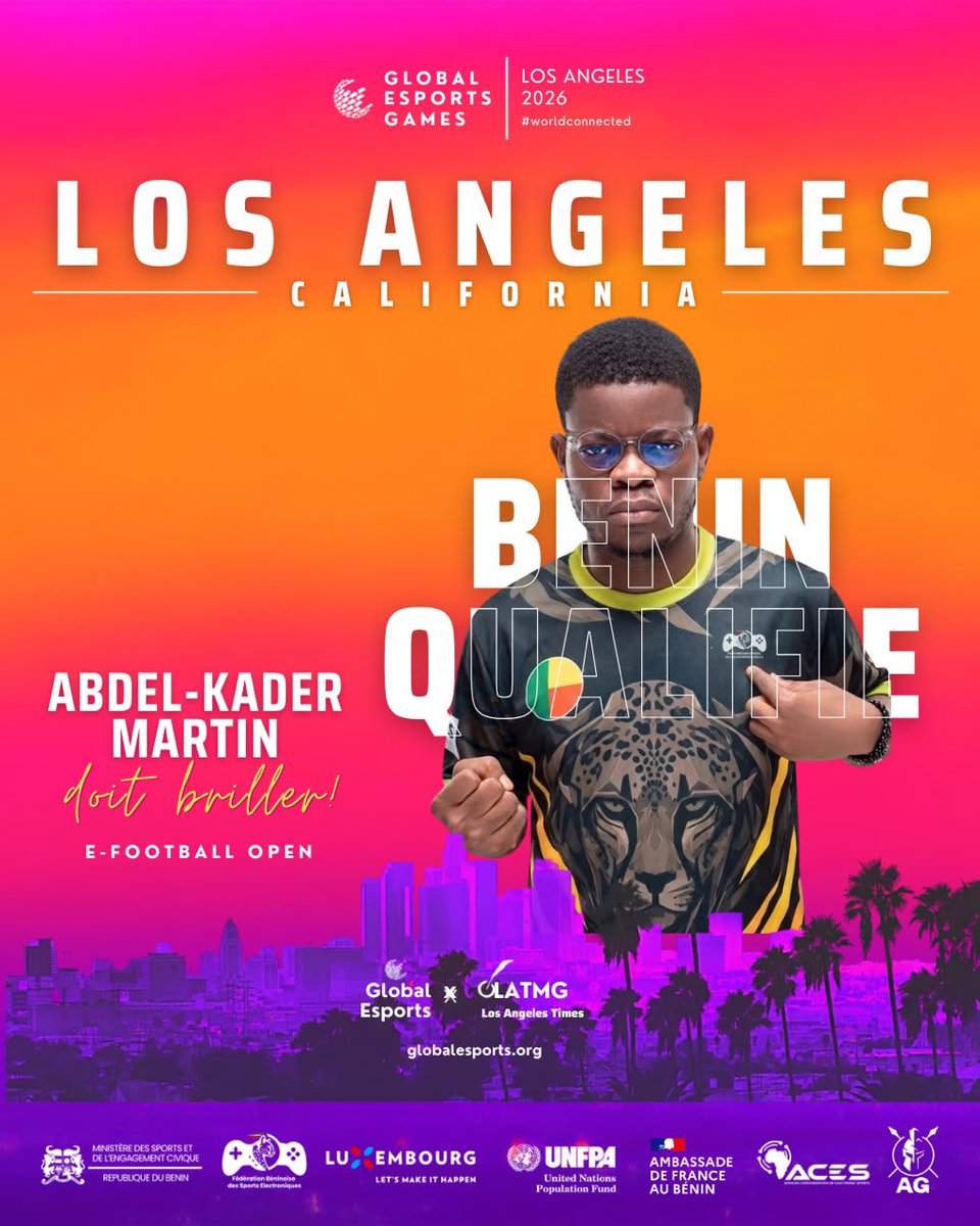AfriGamers's tweet photo. M. *Abdel Kader MARTIN* représentera le Benin dans la catégorie efootball console ps5 (c’est sa toute première qualification à une coupe du monde  et nous saluons sa persévérance).
@PresidenceBenin @actualites229 @gouvbenin @unfpa_benin @UEauBenin https://t.co/GiPQKS8X4P