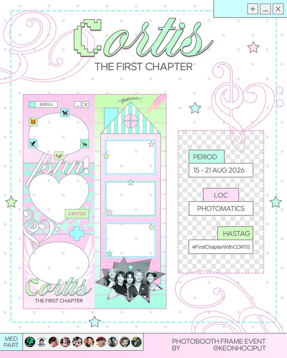 SEONGHYEONINA's tweet photo. Β«π FIRST CHAPTER WITH CORTIS ___<
γ
€πβ πΒ 1st πortis aniversary photoframe event by @keonhociput
π 15 β 21 Agustus
π Photomatics
π₯£ one moment, one memory, one chapter #FirstChapterWithCORTIS https://t.co/FELovsbBMx