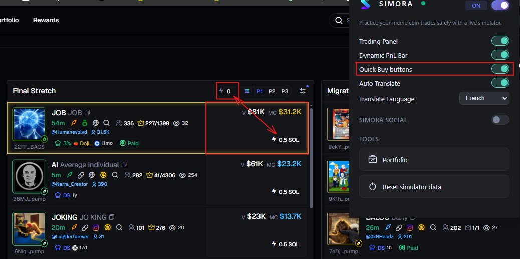simoralabs's tweet photo. Some users seem to be unsure how Simora’s Quick Buy system works.

Simora reuses the platform’s native Quick Buy buttons and overrides the amount with the value you set inside Simora.
#sol #solana #memecoin #btc #bnb #robinhood https://t.co/hqSdwPGGDn