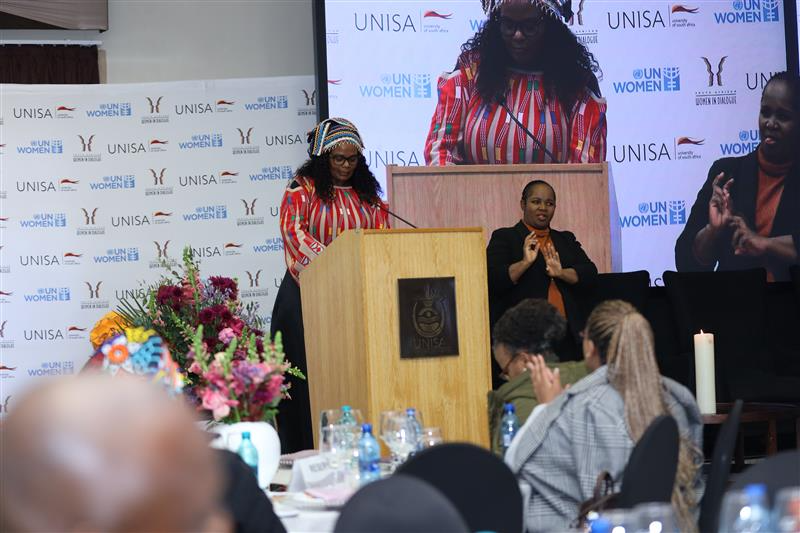unisa's tweet photo. The Women’s Month Dialogue includes a candle-lighting ceremony, providing a moment to honour the courage, sacrifices and enduring legacy of the women who paved the way for generations to come.

The dialogue seeks to foster meaningful intergenerational engagement by connecting the legacy of South Africa’s pioneering women with the experiences, aspirations, and leadership journeys of women today. 
📷 Watch the livestream on YouTube: https://t.co/kjYkmoowYV

@SAWIDofficial 
#70YearsIntoTheFuture #2026WomensMonthDialogue #Unisa150andBeyond