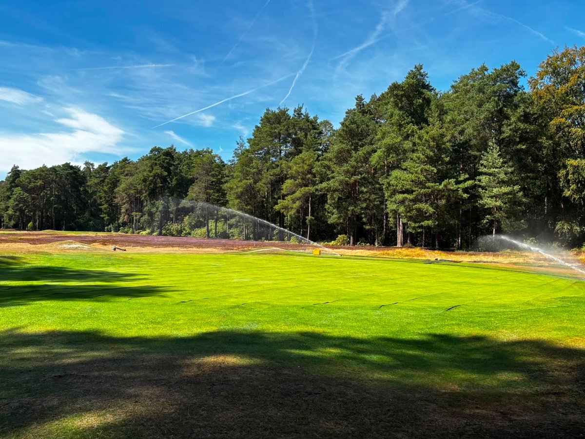 DjukeLtd's tweet photo. Beautiful blue skies at New Zealand Golf Club this week! ☀️

The team completed another green on this occasion, bringing the total to six greens completed, with five already finished previously.

Want to learn more about #Hydrowick? Get in touch 01252 597283 📞 https://t.co/sngyeTupol