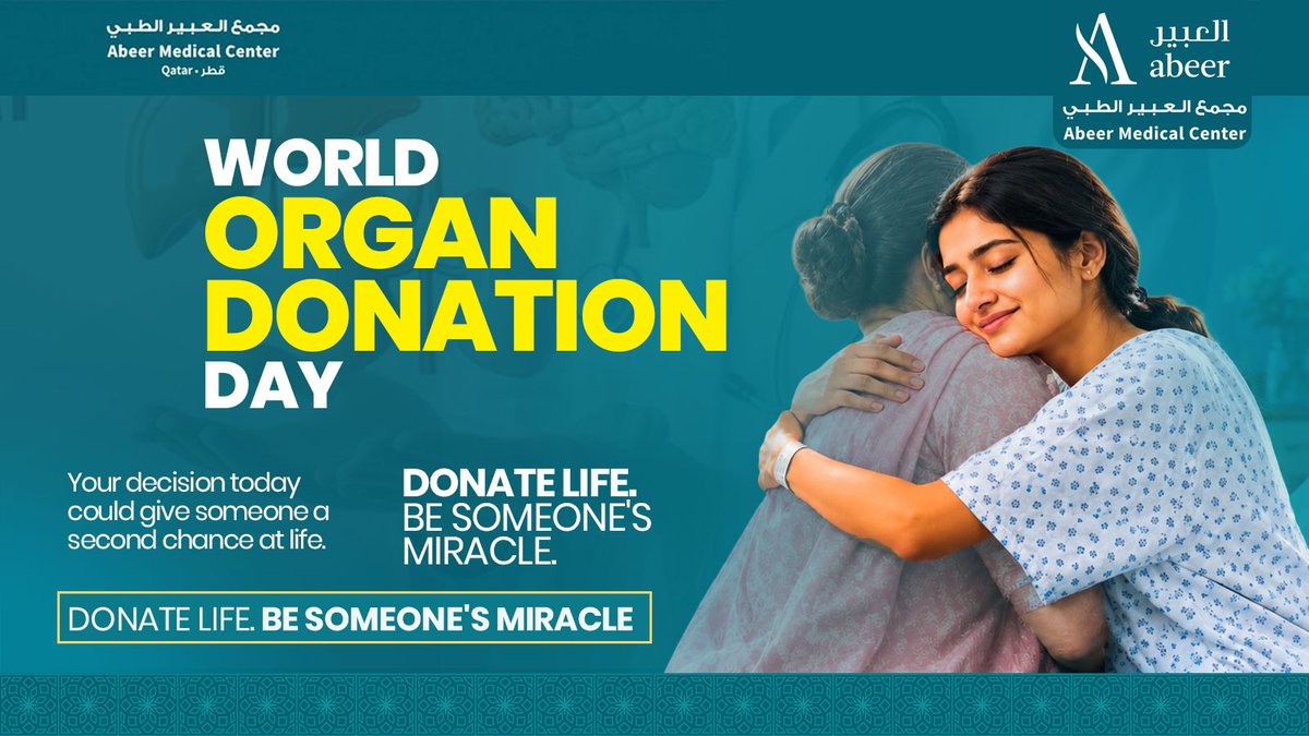 alabeerqatar's tweet photo. ONE DONOR. EIGHT LIVES. 
A single decision can give someone the greatest gift of all — a second chance at life.
This World Organ Donation Day, let’s encourage donor registration, challenge common myths, share the facts, &amp; inspire more people to consider giving the gift of life. https://t.co/TtDRw0fc5V