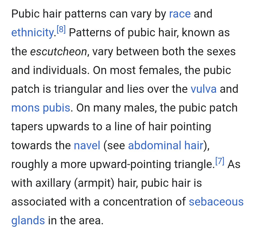 Stif263's tweet photo. @DishEconomist @Ayou_333 @fatfishbones it literally did provide a Wikipedia page on pubic hair where it says the same. I get distrust in AI but it can search basic stuff https://t.co/MozhPPMmds