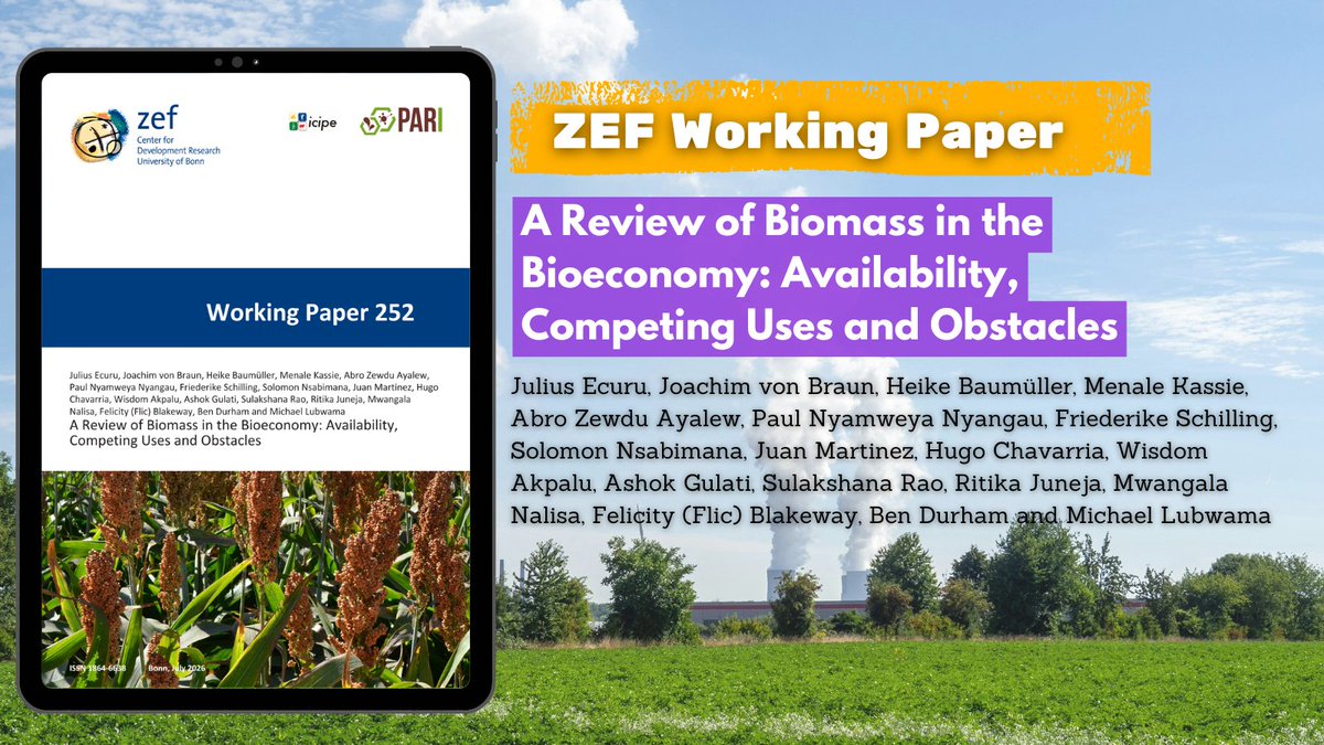 ZEFbonn's tweet photo. New Working Paper! 🌿🌾

"A Review of Biomass in the Bioeconomy: Availability, Competing Uses and Obstacles" explores data gaps, policy needs, and international cooperation for sustainable resource management. 📊🤝

🔗 Read the full paper: https://t.co/KbSTXRQmnO

#ZEFBonn https://t.co/mtBBu0IulU