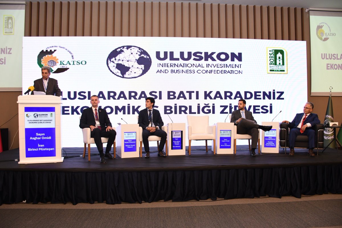 UluskonTurkiye's tweet photo. İran Birinci Müsteşarı Asghar Omidi, Uluslararası Batı Karadeniz Ekonomik İş Birliği Zirvesi'nde Konuştu https://t.co/YyIlcUvteY